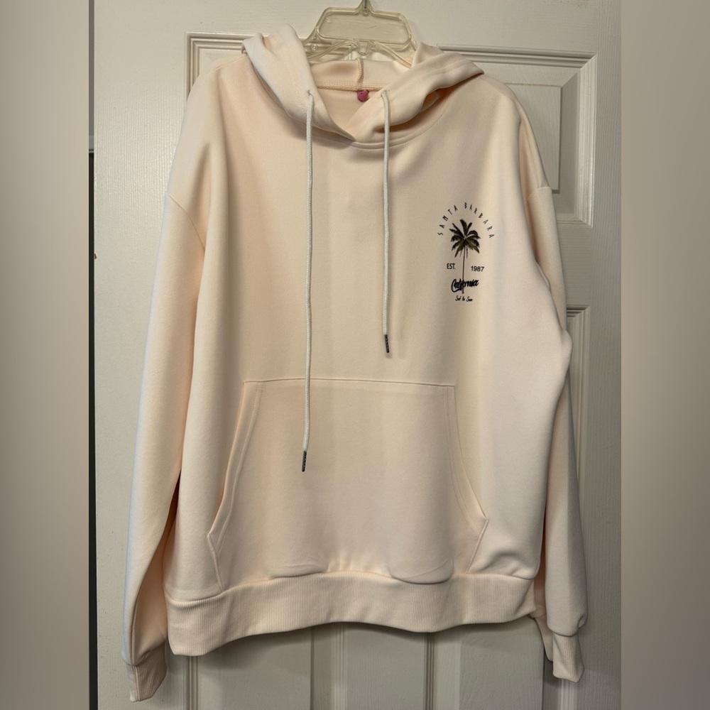 Women’s Cream Hoodie with Palm Tree Graphic